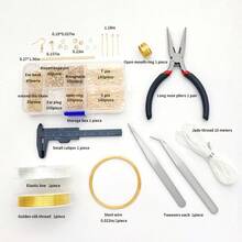 17 piezas Kit de Fabricación de Joyas DIY, Incluye Pulsera, Collar, Accesorios con Cuentas, Herramientas y Materiales de Manualidades - Combinación de paquetes de materiales - Ver 4