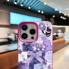 Diseño de funda de teléfono estética morada con flores de calavera y estrellas Compatible con  17  16 Pro Max  15 Pro Max  13 y  12 Tacto suave con imágenes elegantes perfectas para el uso diario y ocasiones especiales Gran idea de regalo para familiares, amigos o seres queridos - Morado - Ver 5