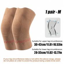 1 đôi ống giữ ấm đầu gối, ống nén khớp gối co giãn, giữ ấm và quấn đầu gối, thích hợp cho nam và nữ khi chơi thể thao ngoài trời và sinh hoạt hàng ngày. - màu nâu - Xem 10