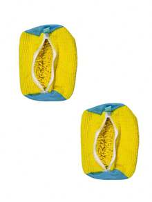 1pc Washing Machine Shoe Bag, Fits All Shoe Types - Yellow With Blue Zipper, Soft Fleece Lining, Ideal For Athletic & Casual Shoes, Laundry Bag, Holiday Essential, Travel Accessory, Graduation Gift