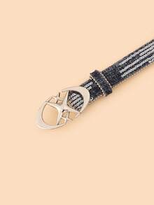 1条女士新款时尚闪亮星星休闲PU皮腰带，适合搭配牛仔裤、连衣裙，四季皆宜 - 星星扣 - 查看 7