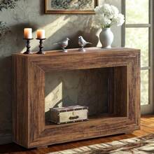 CY Habitka Mesa recibidor de Entrada Mueble con 120cm de Largo 30cm de Ancho credenza recibidor Mesa Consola de Entrada Pasillo para Sala de Estar o buffets Consola detrás del sofá. - Marrón rústico - Ver 6