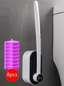 Disposable Toilet Brush Set, Long Handle Toilet Cleaning Brush With Replaceable Brush Head, No Drilling Required For Use - Multicolor - View 16