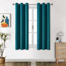 1 buah Tirai Poliester Warna Polos, Tirai Penghalang Cahaya untuk Meredupkan Ruangan Saat Listrik Mati, Tirai Isolasi Panas untuk Dapur, Ruang Makan, Ruang Tamu, Kamar Tidur - Danau Biru - View 29