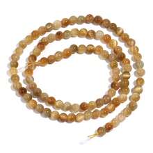 AAA级天然金色虎眼石珠，光滑圆形散珠，适合DIY首饰制作 - 可用于项链、手链、耳环 - 尺寸：4/6/8/10/12毫米 - 金色 - 查看 11