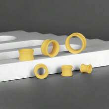 12pcs/8pcs Thin Punk Style 8-19mm PLA Ear Gauges, Simple & Fashionable Personalized Ear Plugs Piercing Jewelry Women - Round - View 9