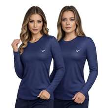 Kit Of 2 Women's Thermal Shirts With UV 50+ Sun Protection - 2 màu xanh hải quân - Xem 7