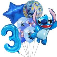 8入 Lilo & Stitch 數位氣球套組，純藍色調清新舒暢，適合生日派對與主題聚會 - 彩色 - 查看 12