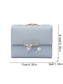 Printed Folding Buckle Women Short Wallet, Multi-Functional Card Holder
