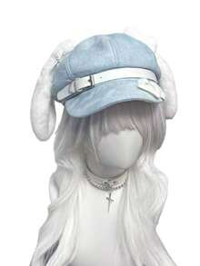 Women's Kawaii Hat Sweet Style New Fashion Cap Grey Dog Eared Cap Subculture Beret Cute Individualistic Otaku Style - Multicolor - View 2