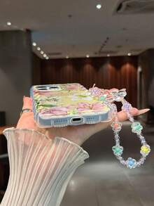 Flower Lily Floral Printed Braided Wave Edge Detachable Bracelet Shockproof Thick Phone Protective Case Compatible With IPhone 17/17 Pro/17 Pro Max, 16 XR/7/8, 15 Pro Max, 12 Pro Max, 13 Pro Max, 14 Pro Max, 13, 14, 11, 12, P11, P12, XS, XR, 7/8, P, 7G ES2 Phone Cases - Multicolor - View 6