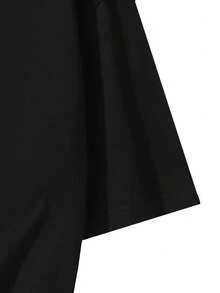 Men's Casual Sports Knit Short Sleeve Crew Neck Solid Color T-Shirt - Black - View 6