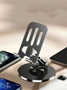 1pc Foldable 360° Rotatable All-Metal Mobile Phone Stand, Suitable For Desk Live Streaming, Compatible With Phones And Tablets, Non-Slip Base, Metal, Universal Compatibility - Multicolor - View 7