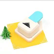 1pc Triangle Flower Pattern Green Paper Punch, 13.4x9.8x6.5cm Plastic Craft Tool For Making Cards, Scrapbooking - Multicolor - View 3