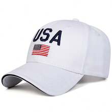 1Piece Men USA US Flag Embroidered Baseball Cap Outdoor Adjustable Sunscreen Leisure Hat Spring Autumn Travel Tourism Beach Vacation - Nhiều màu - Xem 7