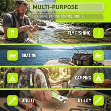 Fishing Line Nipper Cutter Clipper Pin Stainless Steel Tool Fly Fishing Clippers Hook Eye Cleaner Zinger Retractor Noctilucent - Multicolor - View 9