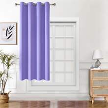 1 pieza Cortina de unicolor de poliéster, cortina opaca para oscurecer la habitación durante un corte de energía, cortina aislante del calor para la cocina, el comedor, la sala de estar y el dormitorio - Púrpura malva - Ver 32