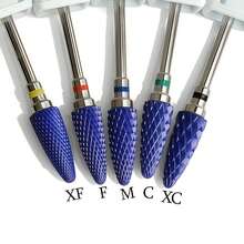 1个或5个陶瓷指甲打磨钻头，用于快速去除指甲油凝胶，适用于家庭美甲沙龙和美甲师 - 藍色 - 查看 1