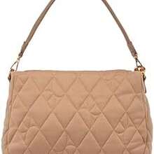 Cloe - Bolsa Satchel Textil Acolchada a Rombos para Mujer - Camel - Ver 5