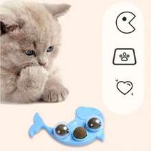 Bola Interactiva de Hierba Gatera en Forma de Delfín: Diversión Felina Garantizada - Color Aleatorio - Ver 3