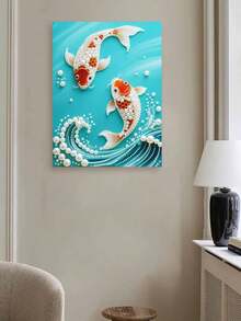 Good Luck Koi And Pearls Rhinestone Art Painting Kit For Adults 5D DIY Diamond Art Tools For Beginners Art Decoration Gifts For Home Wall Art, Crafts And Sewing Supplies Diamond Art Painting Kit - Multicolor - View 6
