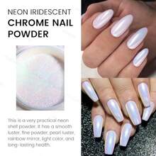 2 Pcs Neon Chrome Nail Powder Unicorn Chrome Nails Glitter Pigment Aurora Iridescent Powder Pigment For Nails Opal Pearl Mica Powders Chameleon Pearl Manicure Pigment - Mermaid Chrome 2pcs - 查看 4