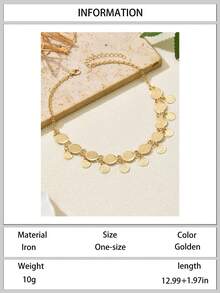 1 chiếc vòng cổ choker tua rua hình đồng xu cổ điển, mặt dây chuyền hình đồng xu dập nổi mạ vàng, quà tặng cho phụ nữ dự tiệc/liên hoan. - Vàng - Xem 8