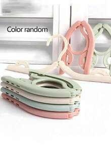 1/5/10pcs Foldable Travel Clothes Hanger, Random Color, Space-Saving, Convenient Portable, For Wardrobe Organization, Storage And Balcony Laundry, Home, Dorm, Travel Accessories, Drying Clothes, Underwear, Socks, Coats, Suits, Jackets (Random Color) - Multicolor - View 10
