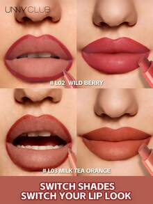 UNNY CLUB 2-In-1 Lipstick & Lip Liner, Women Nourishing Matte Long-Lasting Velvet Lip Pencil, Non-Fading - L01 Life Sakura House - View 4