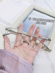 1pc Bestselling Makeup-Free Miracle Cat Eye Frame Men's Super Light Fashion Transparent Frame Flat Glasses, Suitable For Everyday Wear - Clear - View 11