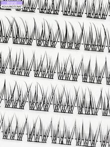 KOUUNOTENN 120片C型卷翘自然款假睫毛嫁接套装，10毫米细款假睫毛，包含胶水、封层剂和睫毛夹，DIY家用假睫毛嫁接套装 - 黑色 - 查看 7