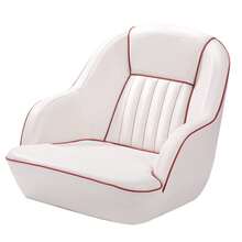 Techigher Pontoon Captain Bucket Seat, Fishing Chairs With Thickened Sponge Padding For Boats, Sightseeing, Speedboat, Canoe - White and Red - View 8