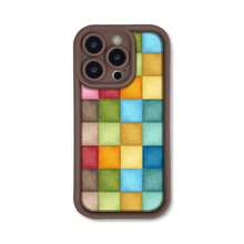 Spliced Colorful Blocks Compatible With IPhone 16 Pro Max Apple 15 Phone Case 14 New Model 13 Full Coverage 12/11 - Brown - View 3