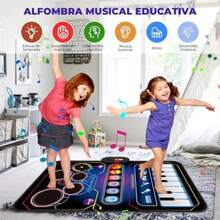 Set Musical 2 en 1 para s Alfombra Musical de Piano y Batería con 2 Baquetas 6 Instrumentos 13 Melodías Juguete Educativo Interactivo Toca y Aprende Regalo Ideal para s y Niñas 3+ Años - N - Ver 6