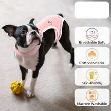 1pc Washable Female Dog Diapers, Adjustable Strap Reusable Dog Sanitary Pants, Suitable For Dog Heat Cycle - Pink - View 4