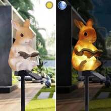 1 PC LED Solar Reading Rabbit Lamp Resin Crafts Led Outdoor Squirrel Lawn Light Solar Garden Lamp Lawn Lamp For Daily Party Courtyard Garden Path Lawn Holiday Decoration Use - Lawn Lights - View 4