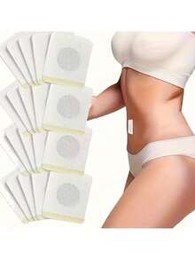 100pcs Plant-Based Belly Button Patch - Firming Adhesive For Waist, Abdomen, Arms, And Thighs - White - View 2