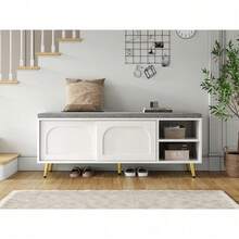 Shoe Changing Stool - White + Particle Board - View 5