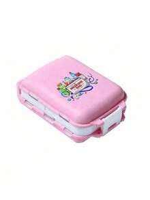 8 Compartments Pink Portable Multi-Layer Pill Box, Medical-Themed Printed Patternstravel Moisture Proof Compact Pill Organizer, Friendly Reusable Pill Case, Multifunctional Multi Functional Medicine Planner Daily Pocket Case - Multicolor - View 13