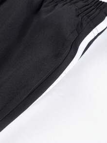 1 pieza Pantalones deportivos casuales y sueltos con cordón en la cintura, para verano, playa, vacaciones, uso diario, al aire libre, senderismo, running, fitness, estilo relajado, longitud hasta el tobillo, otoño - Negro - Ver 6