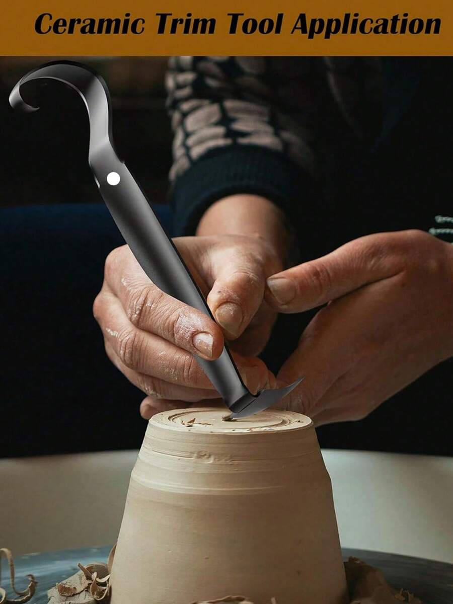 Stainless Steel Pottery Trimming Tools, Suitable For Clay And Ceramic Edging, Dual-Head Pottery Trimming Tool, And Ceramic Trimming Tools Used By Pottery Artists