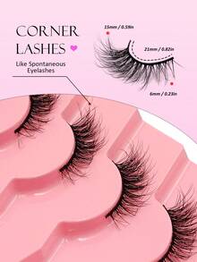 Asiteo 7 Pairs Natural Look Eyelashes - Natural Curly & Fluffy Cat Eye Short Lashes, Reusable Short Eyelash Strips - Nửa lông mi - Xem 5