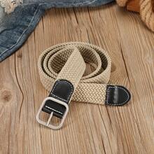 Men's Durable Nylon Belt With Metal Square Buckle - Breathable Elastic Design, Adjustable For Work, Leisure, And Daily Use - Ideal Gift For Men, Multi-Functional Belt, Modern Belt, High-Quality Belt, Multi-Pack, Exclusive For Outdoor Enthusiasts - 黑色 - 查看 6