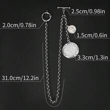 Vintage British Gentleman Suit Vest Chain, Long Chain, Multi-Purpose Brooch, Pocket Watch Chain, Waist Chain, Key Chain Accessories - 1PC - View 3