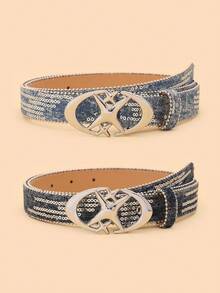 1pc Kids New Shiny Star Buckle Waist Belt, High Quality PU Waistband For Jeans, Dresses, Student Waist Strap - Multicolor - View 11