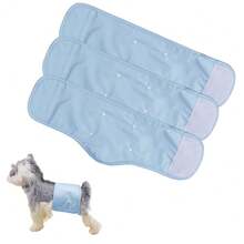 3pcsWashable Reusable Dog Diapers Male Belly Bands For Male Dogs Belly Wrap Diapers With Nappy Washable Reusable Dog Diapers Male Breathable Belly Bands - Multicolor - View 7