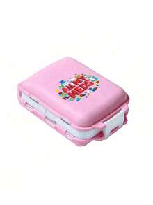 8 Compartments Pink Portable Multi-Layer Pill Box, Medical-Themed Printed Patternstravel Moisture Proof Compact Pill Organizer, Friendly Reusable Pill Case, Multifunctional Multi Functional Medicine Planner Daily Pocket Case - Multicolor - View 16