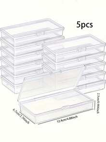 1pc/5pcs Transparent Plastic Storage Box With Hinged Lid - Suitable For DIY Crafts, Jewelry, And Small Items. Snap Closure, Stackable, Convenient Storage, Jewelry Box, Home Storage, Storage Container, Bottle Display Box - Clear - View 4