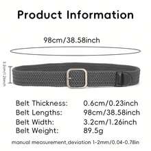 Men's Durable Nylon Belt With Metal Square Buckle - Breathable Elastic Design, Adjustable For Work, Leisure, And Daily Use - Ideal Gift For Men, Multi-Functional Belt, Modern Belt, High-Quality Belt, Multi-Pack, Exclusive For Outdoor Enthusiasts - 黑色 - 查看 2