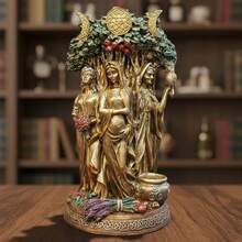 Estatua Réplica Hécate Tradicional Triple Art'iland. escultura de resina - Dorado - Ver 4